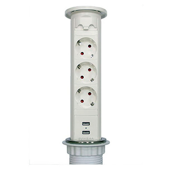 Розетка 105W Белая влагозащитная (механическая)