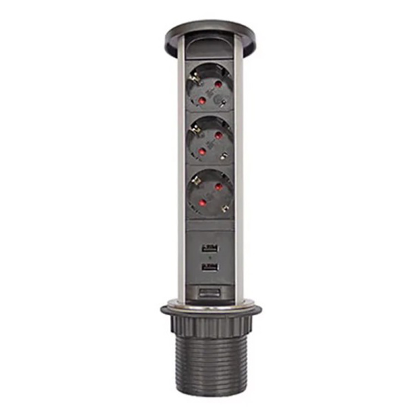 Розетка 105W Черная влагозащитная (механическая)